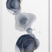 Ink Flow Dark Blue Formation Poster