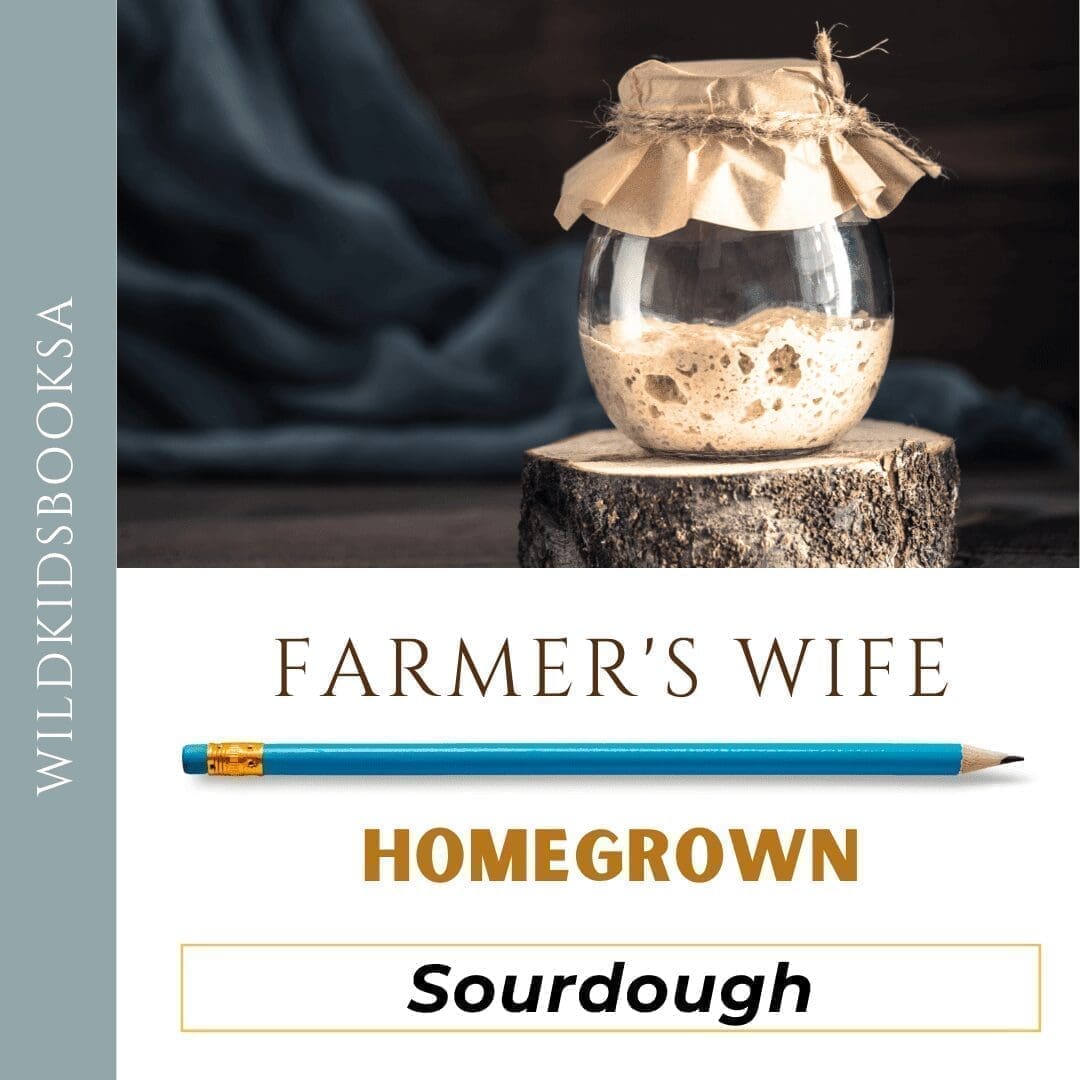 A farmer's wife making a loaf of homemade sourdough bread.