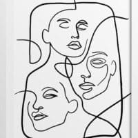 Faces of Unity Line Drawing Poster