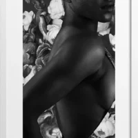 Black and White Feminine Flora Vogue Poster- Elegant poster with floral and feminine vogue design.