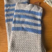 Blue striped cotton blanket