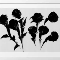 Ink Ivory Flower Abstract Poster