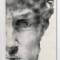 Watercolor David Statue Head Poster