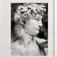 David Watercolor Statue Poster