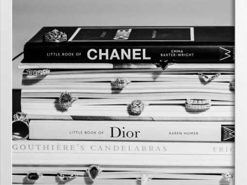 Editorial Fashion Stacked Books Poster (Black & White)