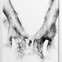 Watercolor Painting 2 Hands Poster