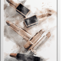 Watercolor Lipstick Coco Red Collection Poster