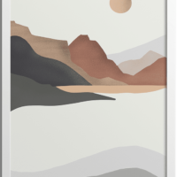 Scandi Mountain Scene Poster