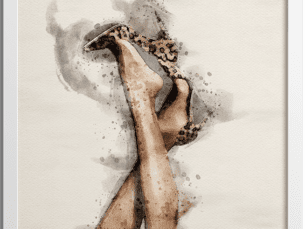 Watercolor Fashion Cheetah Shoes Poster