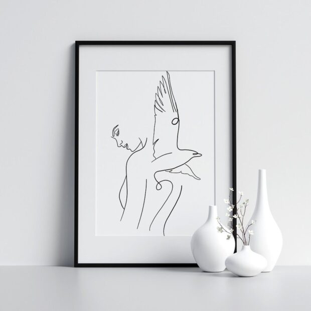 Free With Nature Line Drawing Form Poster | Local is Lekker ZA | African Gifts