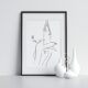 Free With Nature Line Drawing Form Poster | Local is Lekker ZA | African Gifts