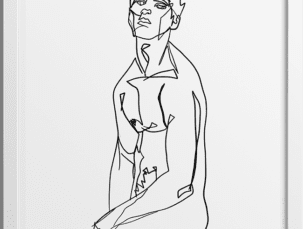 Minimalist Male Figure Line Drawing