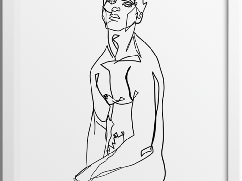 Minimalist Male Figure Line Drawing