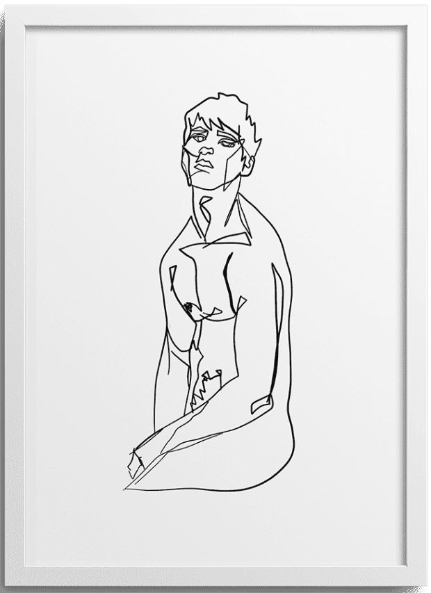 Minimalist Male Figure Line Drawing