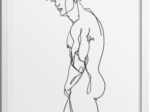 Masculine Male Poster Line Drawing N02