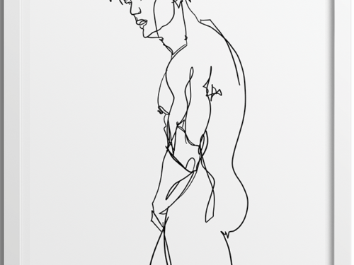 Masculine Male Poster Line Drawing N02