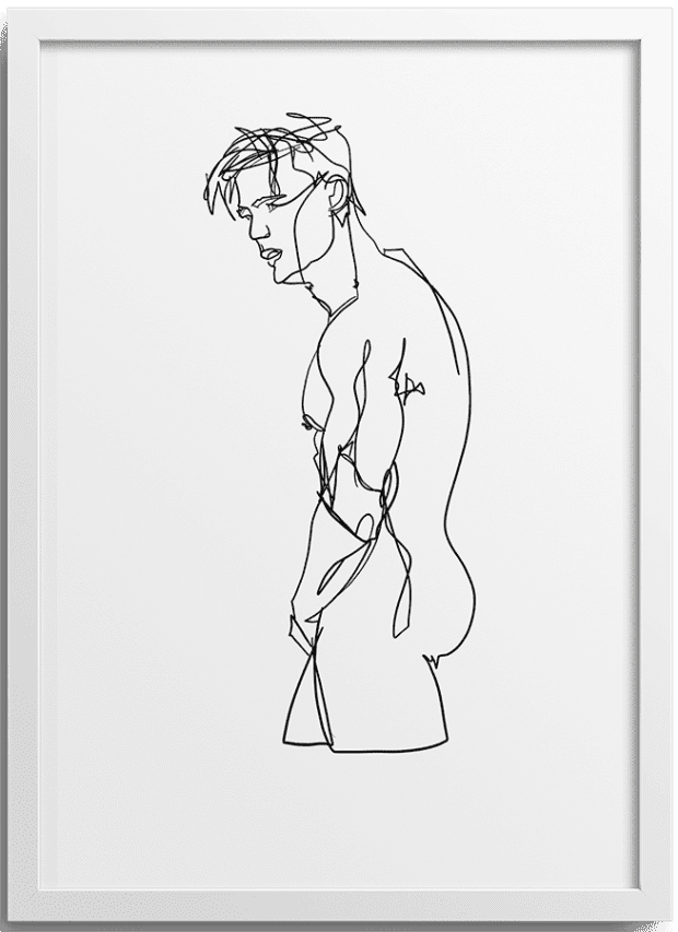 Masculine Male Poster Line Drawing N02