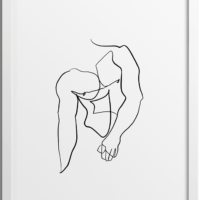 Line Drawing Masculine Body Poster