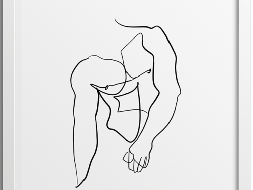 Line Drawing Masculine Body Poster