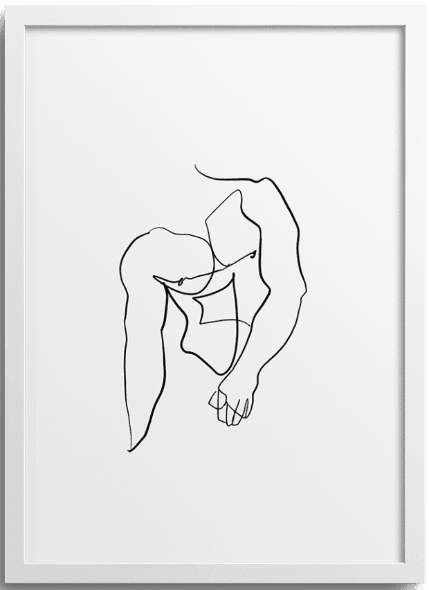 Line Drawing Masculine Body Poster