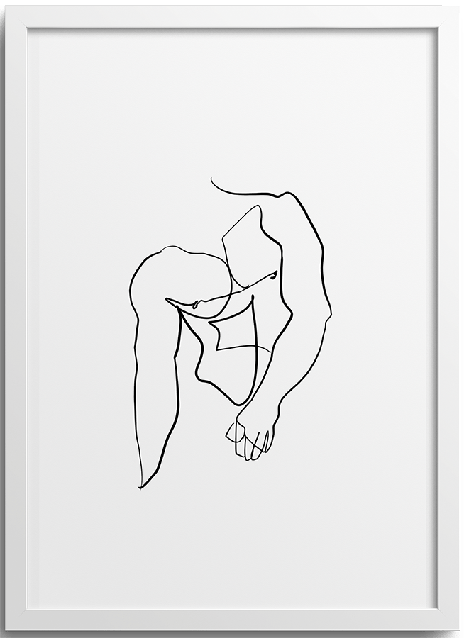 Line Drawing Masculine Body Poster