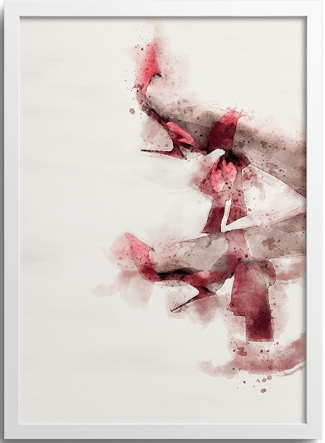 Watercolor Editorial Red Shoe Poster