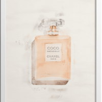 Watercolor Coco perfume bottle poster | N01