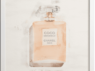 Watercolor Coco perfume bottle poster | N01