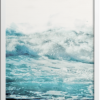 Watercolor Ocean beach waves blues poster | N01