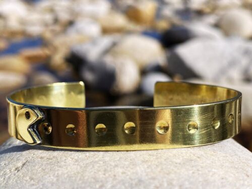 "Pacman" Brass Bangle - Adjustable