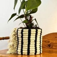 Macrame pot planters - navy