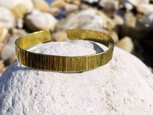 Zebra Brass Bangle - Adjustable