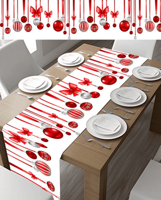 Red Bauble Table Runner