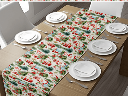 Jolly Santa Table Runner