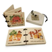 Envirokid Wooden Baby Book - Farm Friends