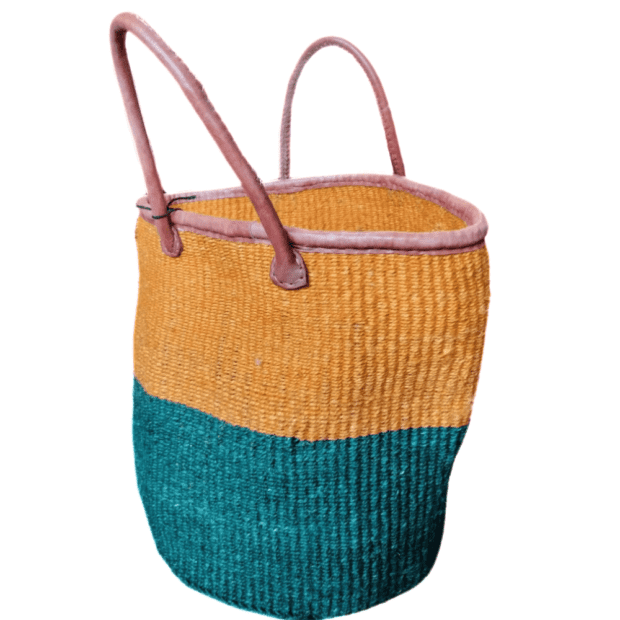 Orange and Teal Zambian Basket