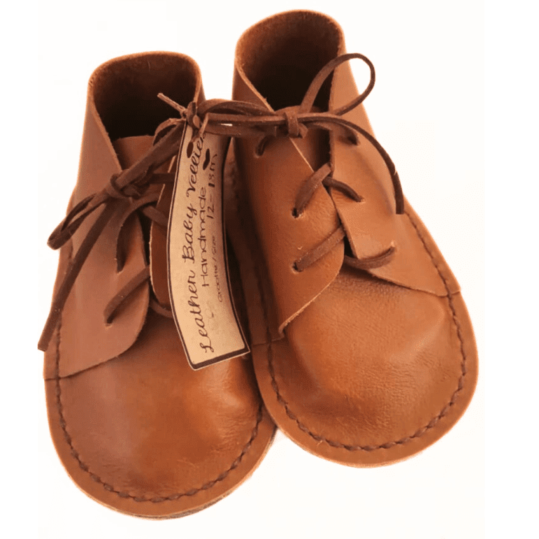 Timeless Brown Leather Baby Vellies - End of Range