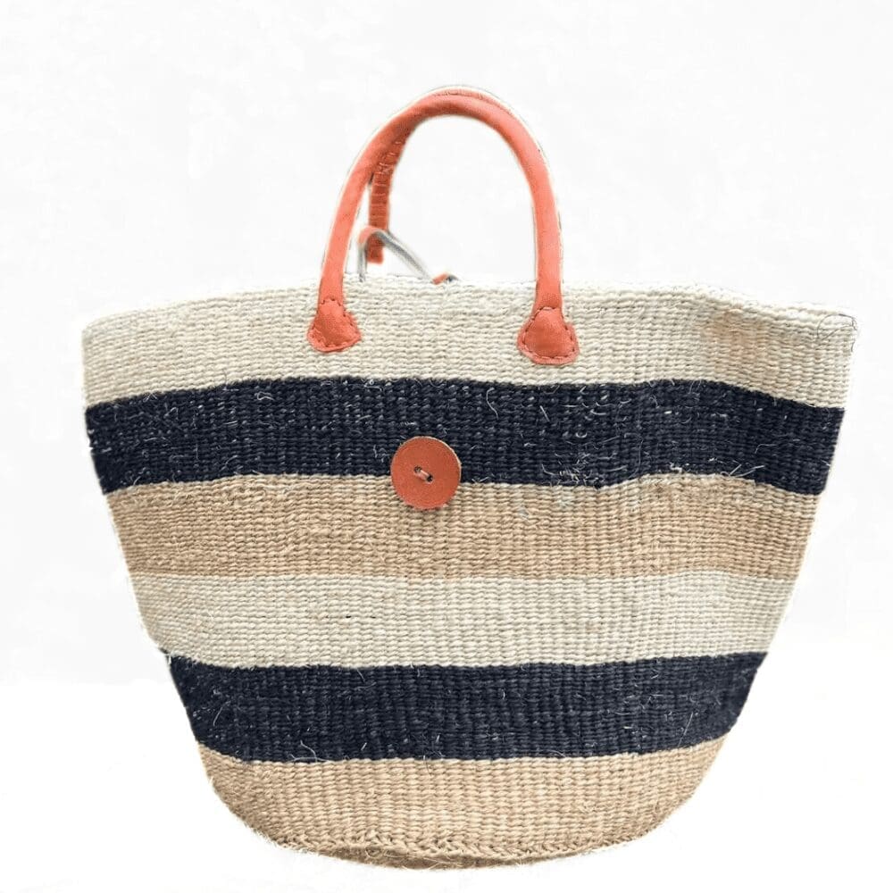 Zebra Stride Zambian Basket - Handwoven