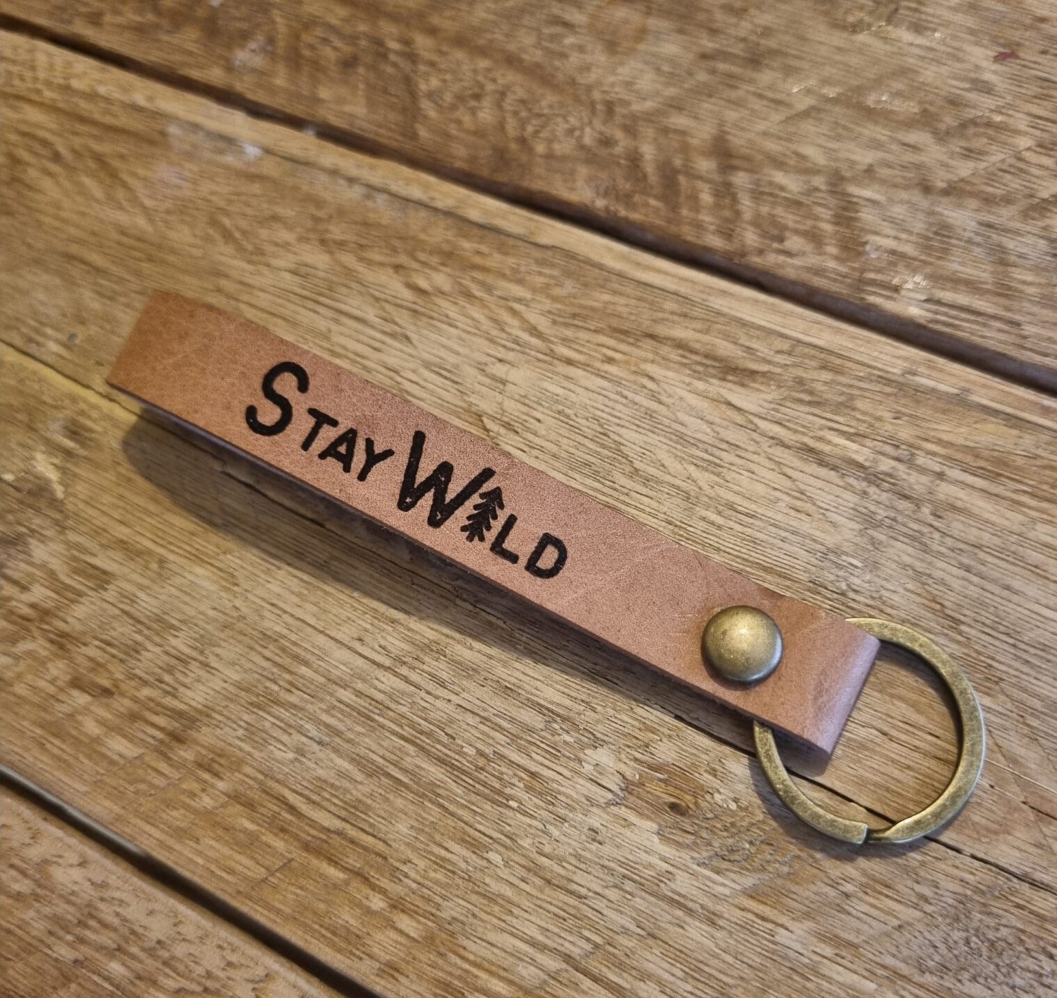 Tan Handcrafted Leather Keyring