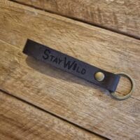 Stay Wild -Dark Brown Handcrafted Leather Keyring