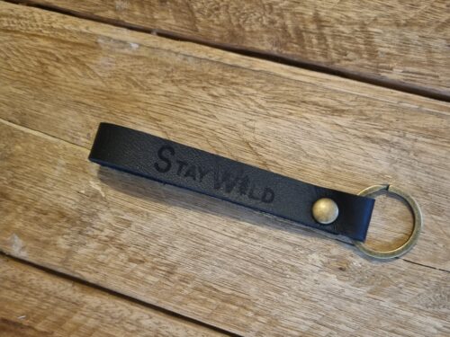 Black Handcrafted Leather Keyring