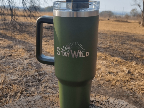 Stay Wild Bird Tumbler Olive Green