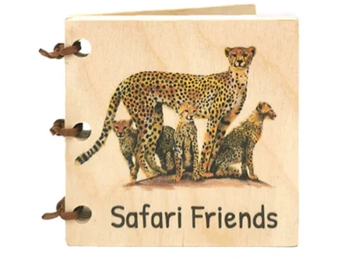 Wooden Baby Book - Safari Friends - Envirokid