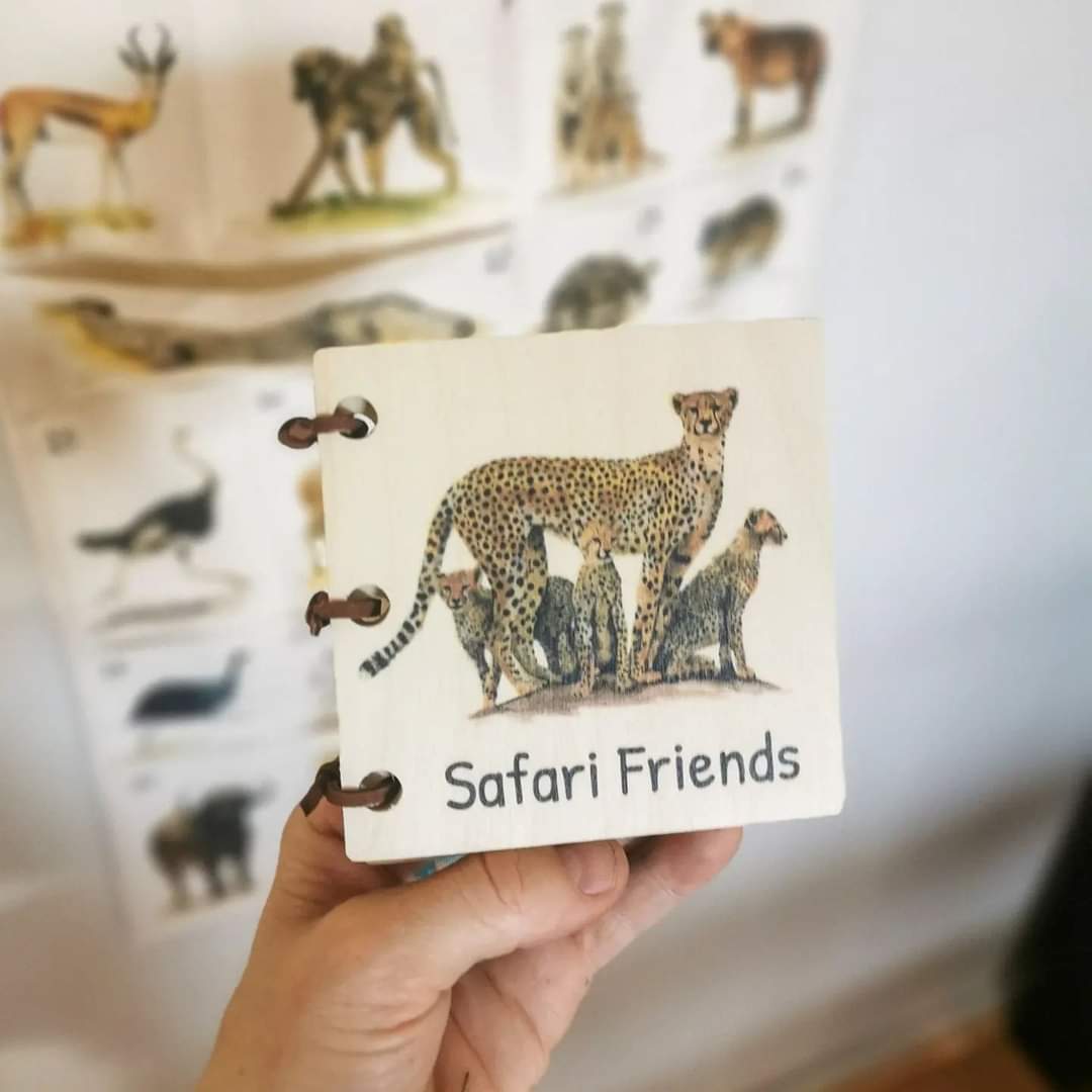 Wooden Baby Book - Safari Friends - Envirokid