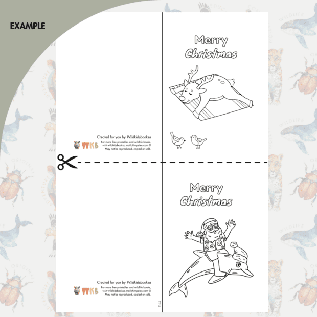 Summer Colouring In Christmas Cards by WKB (FREE PRINTABLE) | Local is Lekker ZA | African Gifts