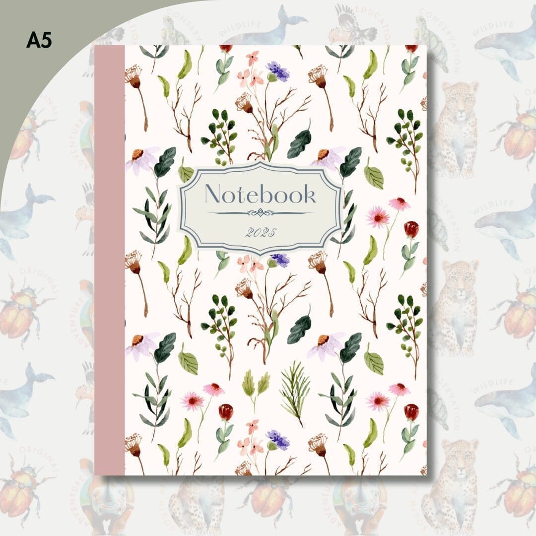 Pastel Pink Watercolour Floral Notebook 2025 (A5)