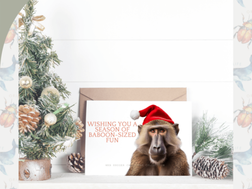 Baboon Fun Festive Greeting Card