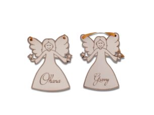 Personalized Wooden Angel Ornaments