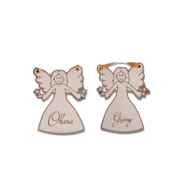 Personalized Wooden Angel Ornaments