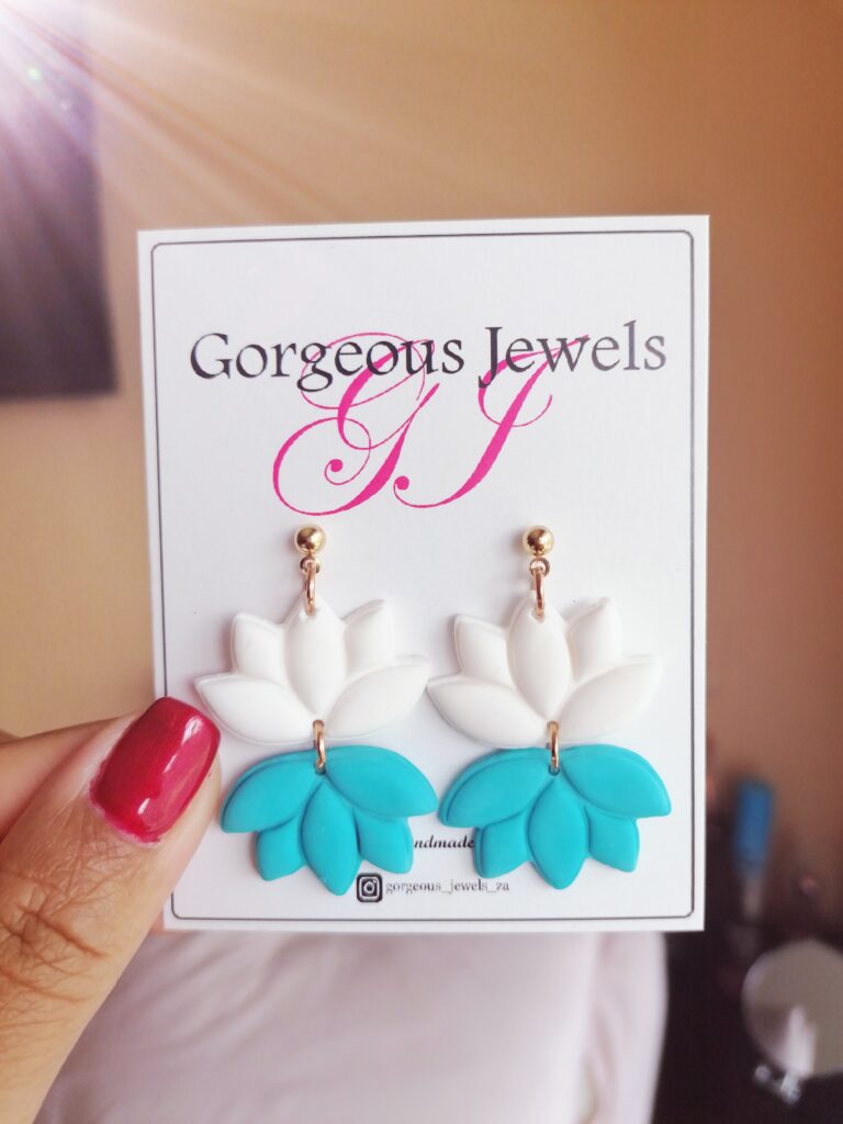 Handcrafted flower dangle earrings